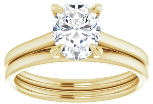 Sužadėtuvių Žiedas „Solitaire“ 585 Geltonojo Aukso Oval 8mm x 6mm (8)