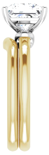 Sužadėtuvių Žiedas „Solitaire“ 585 Baltojo Ir Geltonojo Aukso Square 7.5mm (9)