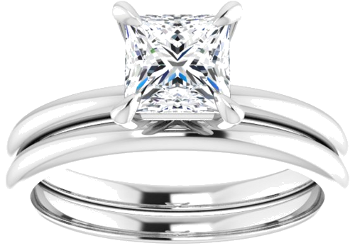 Sužadėtuvių Žiedas „Solitaire“ 417 Baltojo Aukso Square 5.5mm (8)