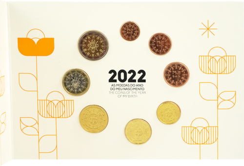 2022  Portugāles BU eiro monētu komplekts jaundzimušajam (4)