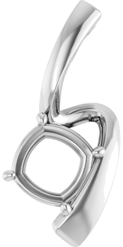 Pakabukas „Freeform Solitaire“ 585 Baltojo Aukso Cushion 7mm (1)