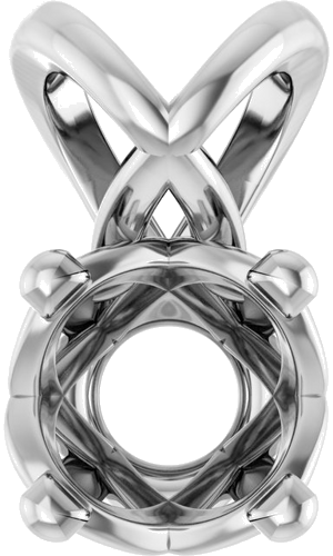 Pakabukas „Solitaire“ 585 Baltojo Aukso Round 5mm (1)