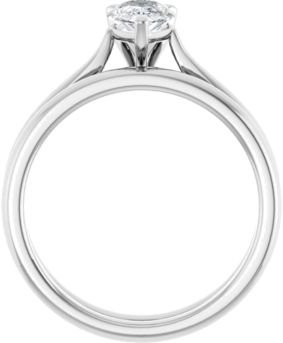 Sužadėtuvių Žiedas „Solitaire“ 585 Baltojo Aukso Pear Shape 7mm x 5mm (7)