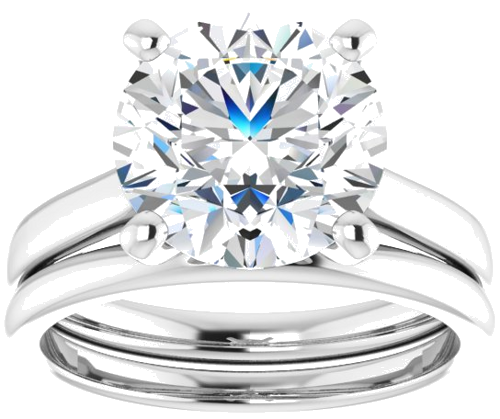 14K White 10 mm Round Engagement Ring Mounting (8)