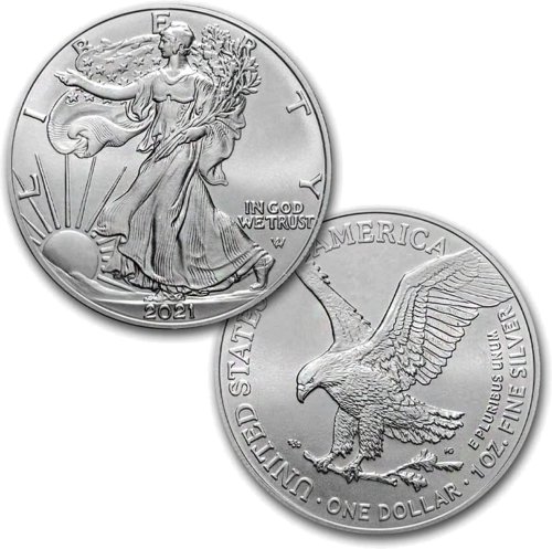 1 oz Amerikos Erelis 2021 sidabrinė moneta (Naujas dizainas) (3)