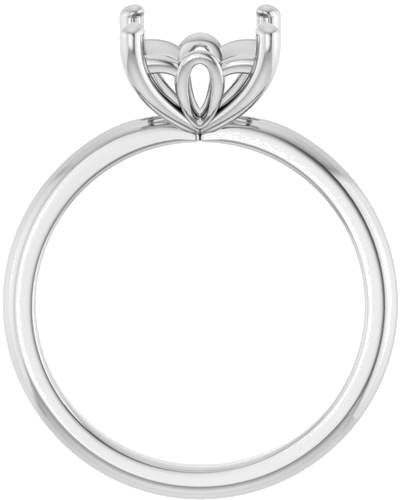 14K X1 White 7 mm Square Solitaire Engagement Ring Mounting (2)