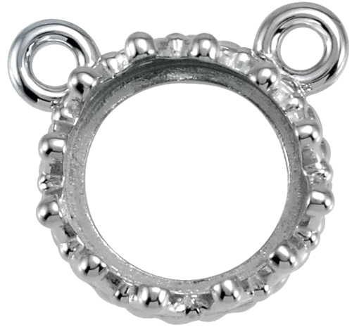 Sterling Silver 10 mm Round Cabochon Crown 18  Necklace Mounting (2)