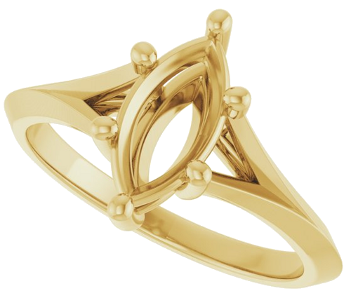 14K Yellow 10x5 mm Marquise Solitaire Engagement Ring Mounting (5)