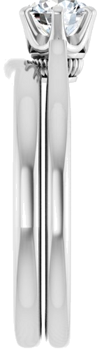 Sužadėtuvių Žiedas „Solitaire“ 585 Baltojo Aukso Round 5.2mm (9)