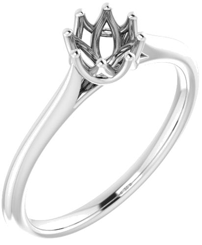 14K White 5.2 mm Round Solitaire Engagement Ring Mounting (1)