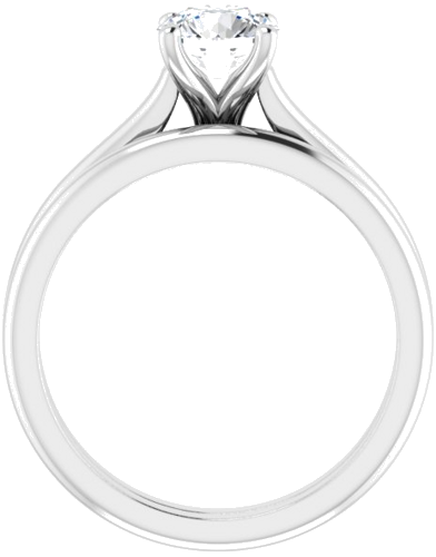 14K White 6 mm Round Solitaire Engagement Ring Mounting (7)