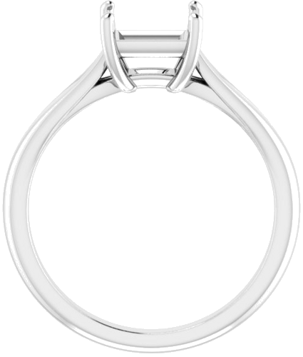 14K White 6 mm Square Engagement Ring Mounting (2)