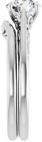 14K White 6.5 mm Round Engagement Ring Mounting (19)