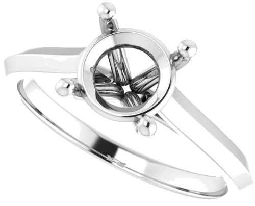 Sužadėtuvių Žiedas „Solitaire“ 585 Baltojo Aukso Round 7.4mm (5)