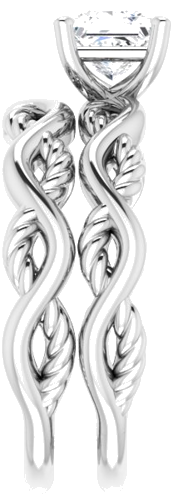 14K White  5 mm Square Solitaire Engagement Ring Mounting (9)