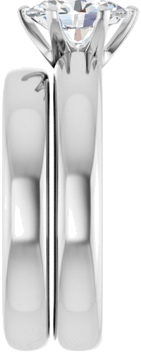 14K White 8x6 mm Oval Engagement Ring Mounting (9)