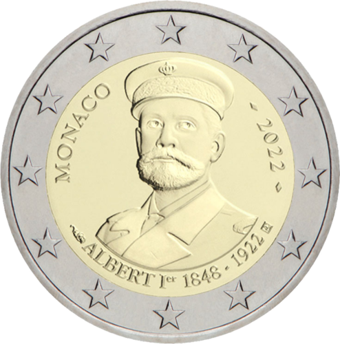 2022 Monaco Albert I 2 euro Proof coin in box (2)