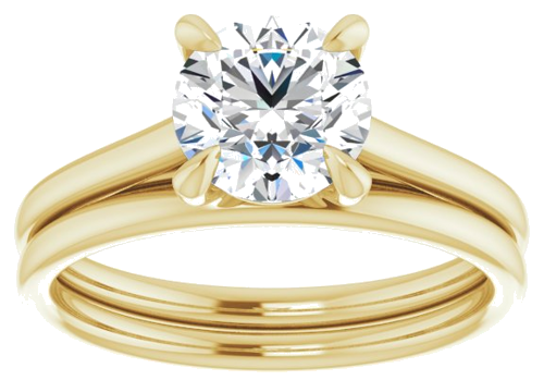 Sužadėtuvių Žiedas „Solitaire“ 585 Geltonojo Aukso Round 7mm (8)