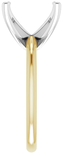 14K Yellow   White  14x10 mm Oval Solitaire Engagement Ring Mounting (4)