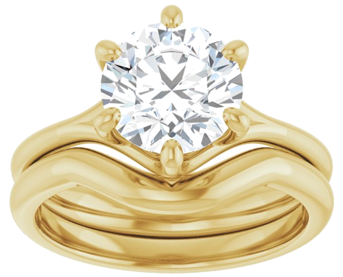 Sužadėtuvių Žiedas „Solitaire“ 585 Geltonojo Aukso Round 8mm (8)