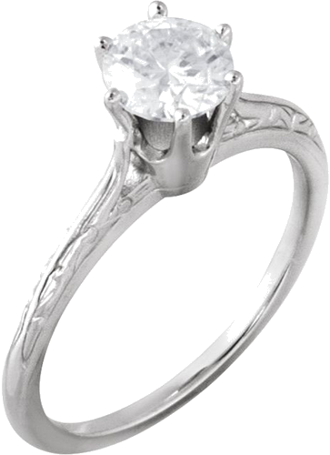 Sterling Silver 5.8 mm Round Engagement Ring Mounting (3)