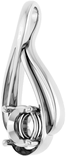 14K White  6.5 mm Round Pendant Mounting (2)