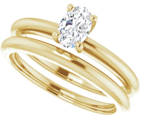 14K Yellow  6x4 mm Oval Solitaire Engagement Ring Mounting (10)