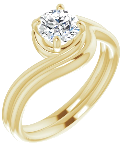 14K Yellow 5.8 mm Round Engagement Ring Mounting (6)