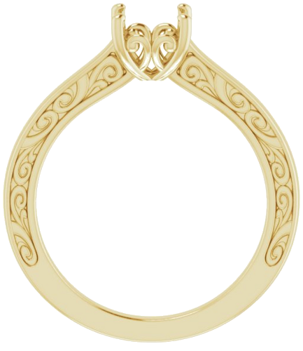 14K Yellow  8x6 mm Oval Solitaire Engagement Ring Mounting (2)