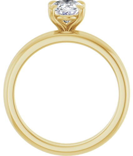 Sužadėtuvių Žiedas 585 Geltonojo Aukso Oval 8mm x 6mm (7)