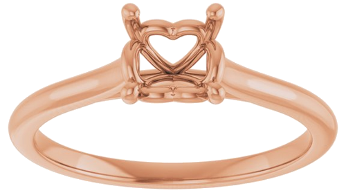 14K Rose  4.5 mm Square Solitaire Engagement Ring Mounting (3)