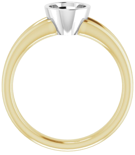 18K Yellow   White 8x6 mm Oval Engagement Ring Mounting (2)