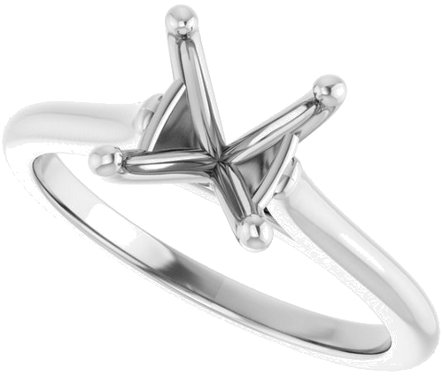 14K White 8 mm Round Solitaire Engagement Ring Mounting (5)