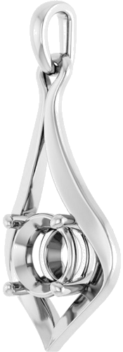 Pakabukas „Solitaire“ 585 Baltojo Aukso Round 6.5mm (2)