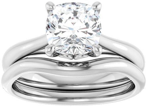 Sužadėtuvių Žiedas „Solitaire“ 585 Baltojo Aukso Cushion 7mm (8)