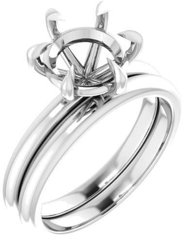 14K White 8.8 mm Round Solitaire Engagement Ring Mounting (6)