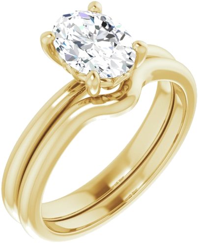 14K Yellow 8x6 mm Oval Solitaire Engagement Ring Mounting (6)