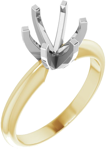 Sužadėtuvių Žiedas „Light Solitaire“ 585 Baltojo Ir Geltonojo Aukso Round 8.6mm x 9.1mm (1)