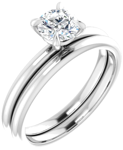 14K White  5.5 mm Round Solitaire Engagement Ring Mounting (6)