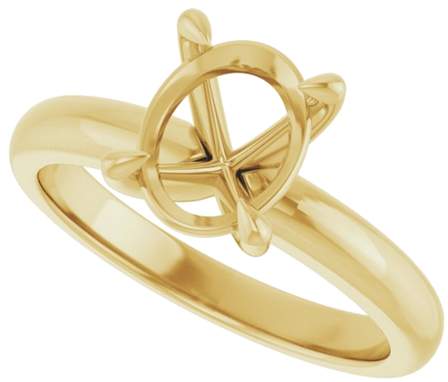 Sužadėtuvių Žiedas „Solitaire“ 585 Geltonojo Aukso Oval 9mm x 7mm (5)