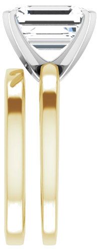 14K Yellow White 10x8 mm Emerald Solitaire Engagement Ring Mounting (9)