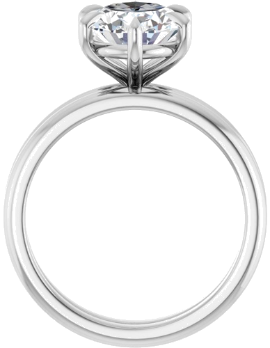 14K White 10x8 mm Oval Solitaire Engagement Ring Mounting (7)