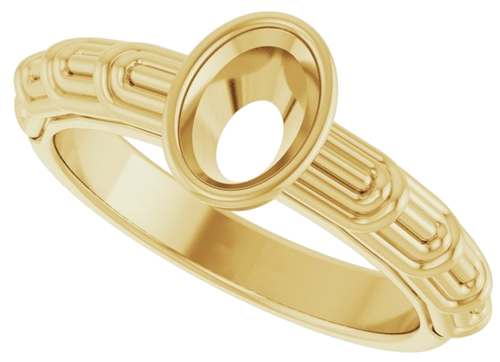 Sužadėtuvių Žiedas „Solitaire“ 585 Geltonojo Aukso Oval 7mm x 5mm (5)