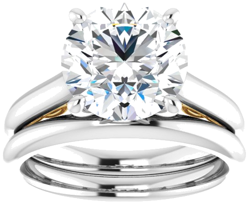 Sužadėtuvių Žiedas „Solitaire“ 585 Baltojo Ir Geltonojo Aukso Round 9.4mm (8)