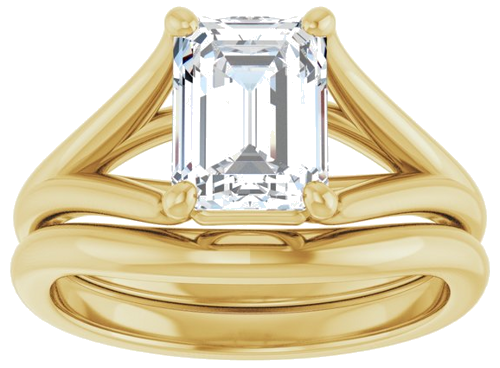 Sužadėtuvių Žiedas „Solitaire“ 585 Geltonojo Aukso Emerald 8mm x 6mm (8)