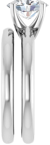 14K White 8x6 mm Oval Solitaire Engagement Ring Mounting (9)