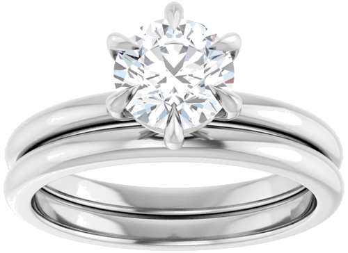 Platinum 6.5 mm Round Solitaire Engagement Ring Mounting (8)