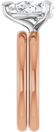 Sužadėtuvių Žiedas „Solitaire“ 585 Baltojo Ir Rožinis Aukso Pear Shape 10mm x 7mm (9)