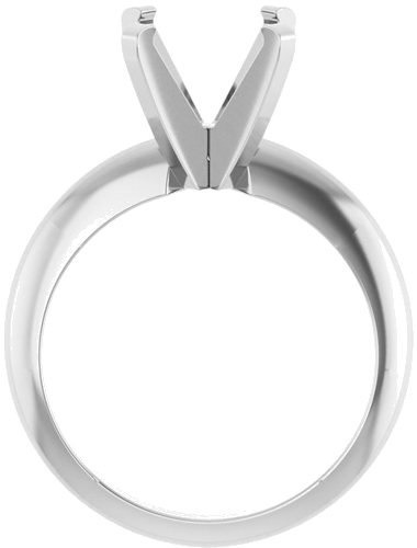 14K White 9 mm Round Solitaire Engagement Ring Mounting (2)