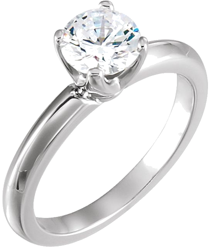 14K White 6.5 mm Round 4-Prong Low Solstice Solitaire® Engagement Ring Mounting (3)